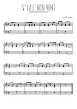 Téléchargez l'arrangement pour piano de la partition de Traditionnel-V-la-l-bon-vent en PDF